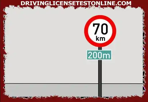 Reading this sign , when will I be limited to 70 km / h ?
