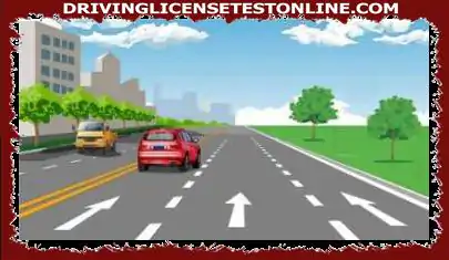 What lane is the red car on this section of road?