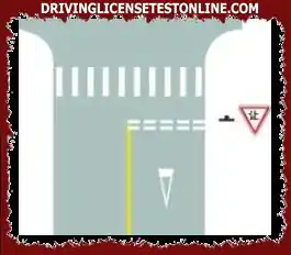 What does the double white dashed line at the front end of the intersection mean?