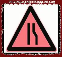 El significado de esta señal es para advertir que el carril o camino del lado derecho se...
