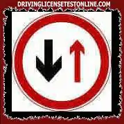 The meaning of this sign is to indicate that the other vehicle should stop and give way when the vehicle meets.