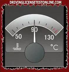 El medidor muestra que la temperatura actual del refrigerante es de 90 grados.