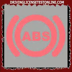 Когато таблото на моторното превозно средство както е показано на снимката- светне, антиблокиращата спирачна система е включена.