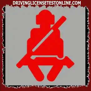 Kun ajoneuvon kojelauta kuten kuvassa- syttyy, se muistuttaa kuljettajaa siitä, että istuinta ei ole säädetty oikein.