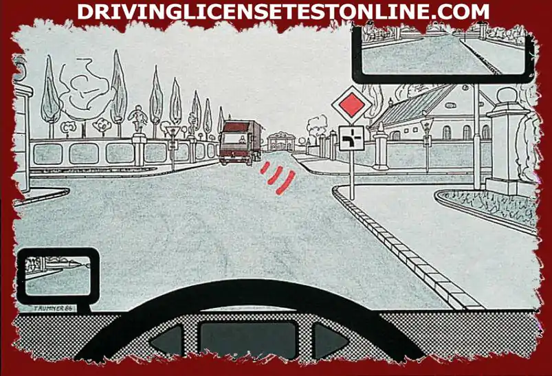 Us apropeu a aquesta intersecció i voleu conduir recte . Cal esperar o tenir prioritat ?