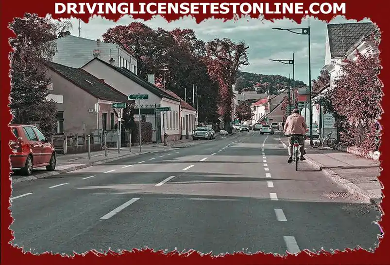 You notice that the cyclist is not keeping the lane safely . How do you behave ?