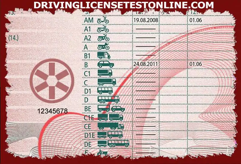 请注意驾驶执照中的信息 . 您是否可以使用 B 级驾驶执照牵引重型拖车（车辆类型“O2”）?