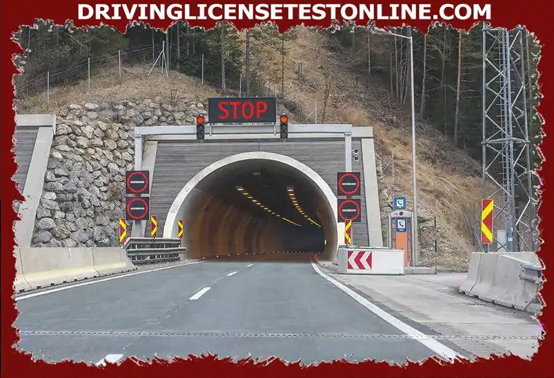 Blížíte se k tomuto dálničnímu tunelu . Jak se budete chovat ?
