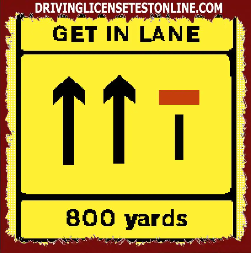 You are driving in the right lane of a dual carriageway. You see signs that the right lane...