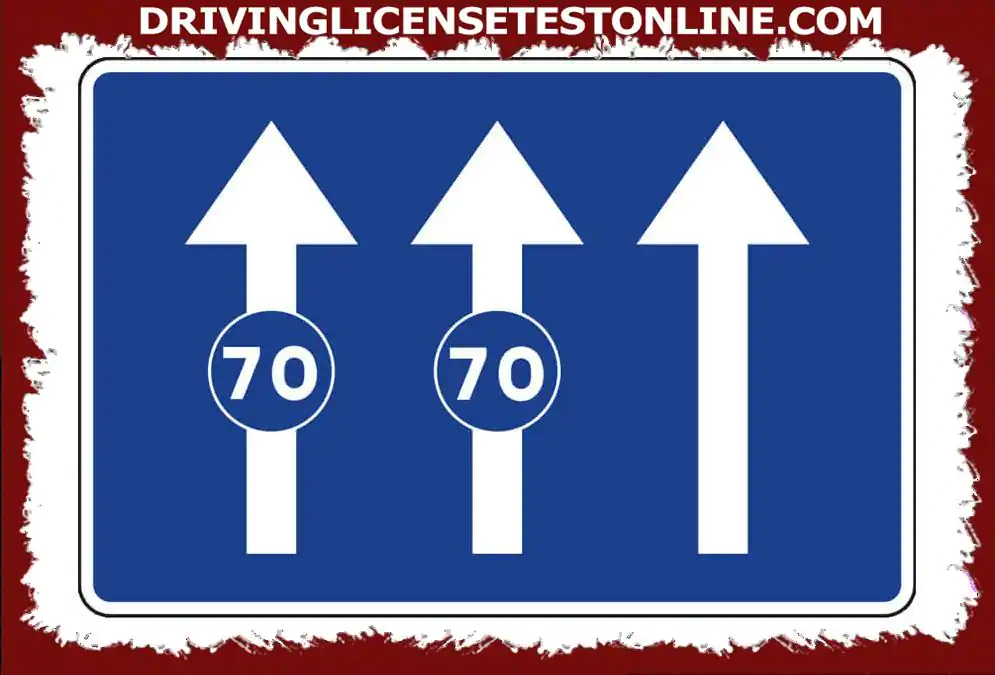 This sign indicates that the lanes on which the minimum speed signs are located . . .