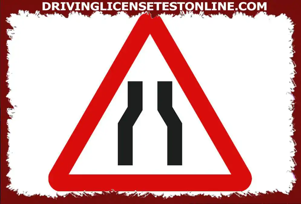 Due to a narrowing in the road, a motorcycle and a passenger car cannot cross . Which vehicle...