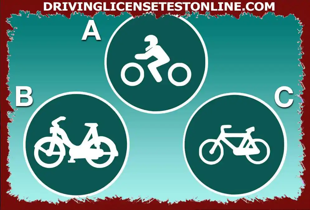 摩托车驾驶员有义务在标有……的道路上行驶。