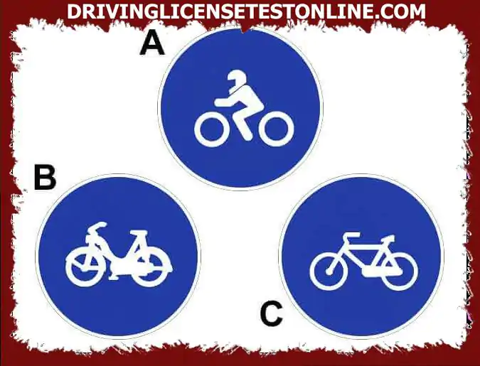 오토바이 운전자는 . . .로 표시된 도로를 순환할 의무가 있습니다.