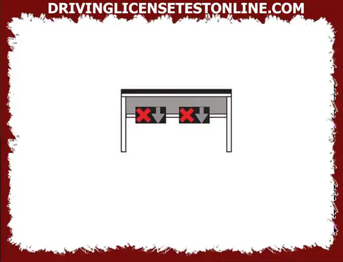 When on a lane there is a square traffic light that consists of a red light in the shape of a cross, what does it indicate ?