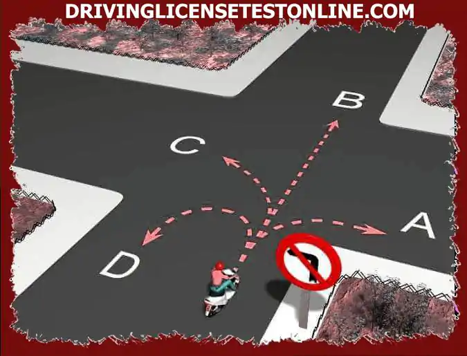 ¿Qué dirección, entre las indicadas, puede tomar el conductor ?