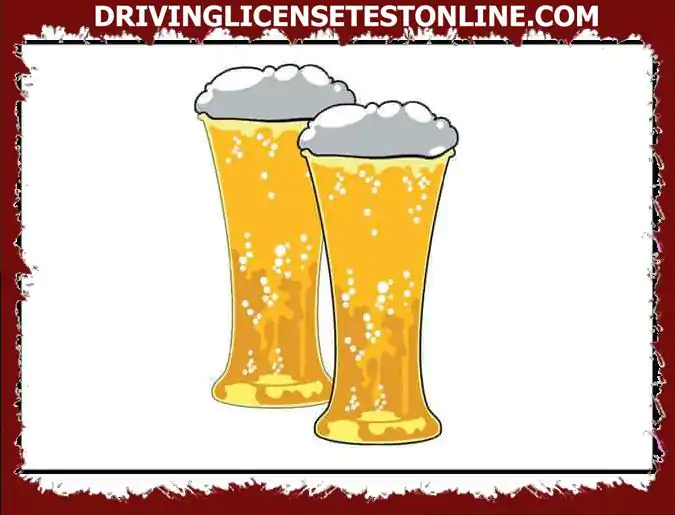 Al beber alcohol, incluso en pequeñas cantidades, aumenta el tiempo que tarda el conductor...