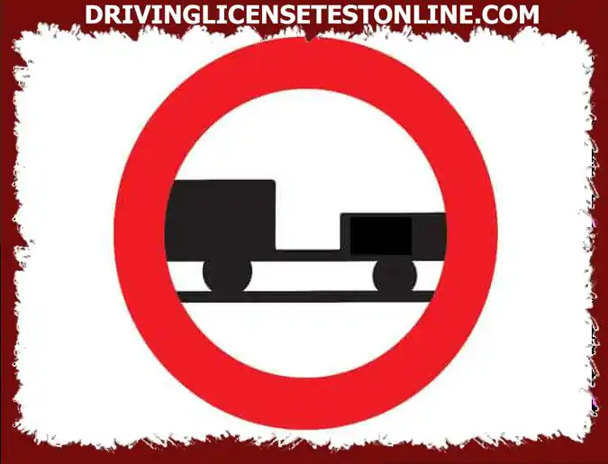 Your truck is pulling a single-axle trailer . You can drive on a road whose entrance is marked ?