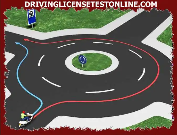 Αυτός ο οδηγός πρόκειται να πάρει το δρόμο στα αριστερά στον κυκλικό κόμβο, ποια διαδρομή πρέπει να ακολουθήσει ?