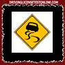 Овај знак упозорења указује да је пут клизав због смрзавања.