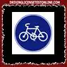 Aquest rètol indica un camí per a bicicletes o un camí per a bicicletes, que indica que no...