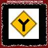 Angka ini adalah tanda peringatan dengan persimpangan jalan berbentuk Y.