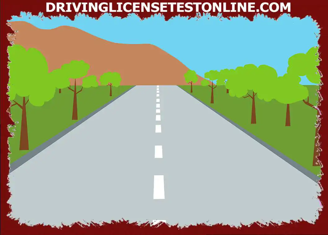 ¿Qué significa una línea blanca discontinua en el centro de la carretera? ?