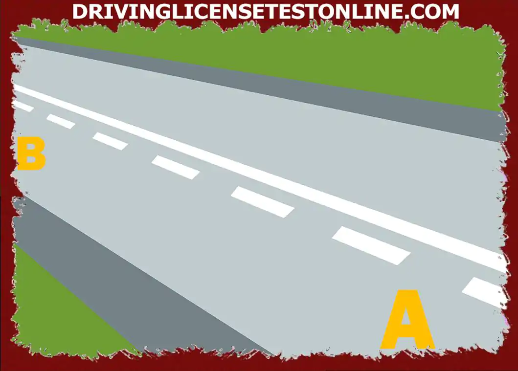 A에서 B로 운전하는 경우 이 도로 표시는 무엇을 의미합니까?