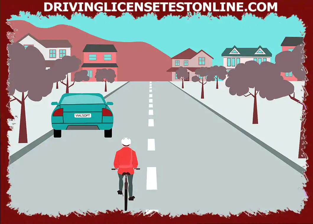 Τι πρέπει να γνωρίζει ο οδηγός όταν ακολουθεί τον ποδηλάτη που πλησιάζει ένα παρκαρισμένο αυτοκίνητο ?