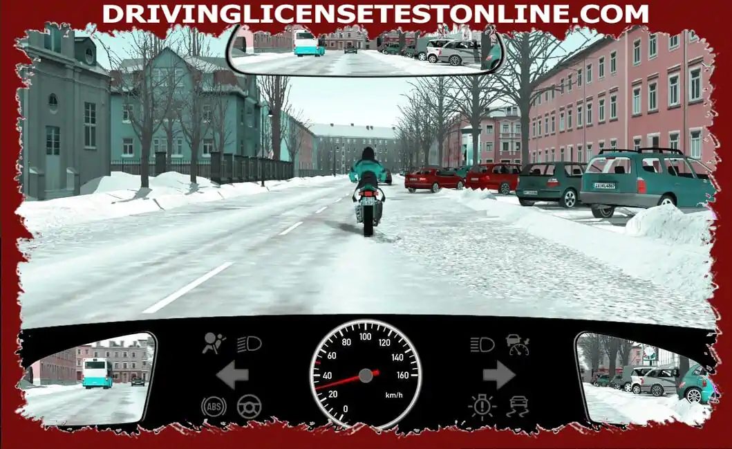 A car wants to pull back onto the road in front of the motorcycle . What do you have to expect ?