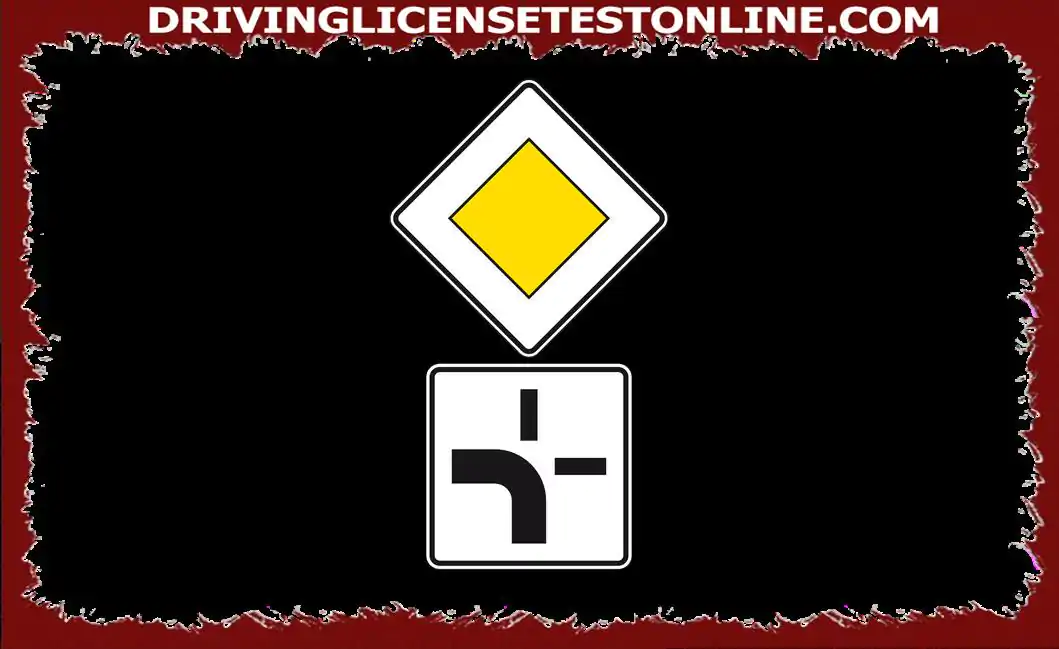 What do you have to consider with this combination of traffic signs ?