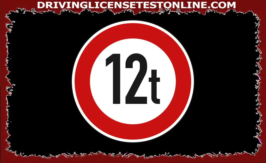 За какво се отнася индикацията „12 t“ ? в този пътен знак?