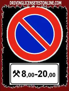 Signalisation routière : | Le panneau indiqué interdit le stationnement dans la plage horaire indiquée les jours ouvrables