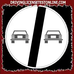 交通標識：|示されている標識は、平行列での運転の禁止を規定しています