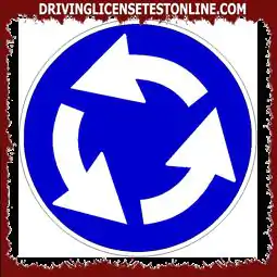 Le signe montré | présignifie une intersection réglementée avec un rond-point