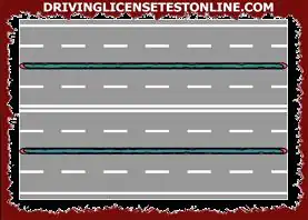 도로 사용: | 표시된 도로에서 중앙 차도는 일반적으로 양방향 통행입니다.