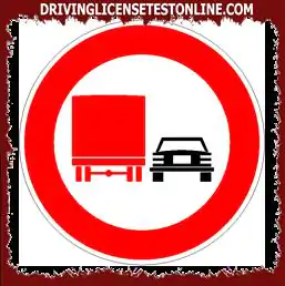 Road signs: | In the presence of the sign shown, a car can overtake a lorry