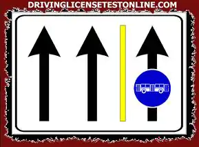 Prikazani znak | pokazuje da su lijeve trake namijenjene normalnom tranzitu svih vozila