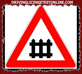 Road signs: | The sign shown announces the intersection with a tramway line