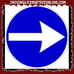 The sign shown indicates | to pass to the right of the obstacle