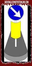 The depicted delineator | is placed on the side of the road