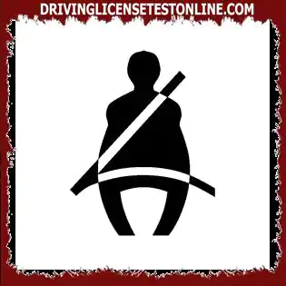 경고등 및 기호: | 표시된 기호는 운전 중 켜진 경우 운전자 또는 동승자가 안전 벨트를 착용하지 않았음을 나타내는 빨간색 경고등에 표시됩니다.