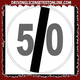 Le panneau indiqué | interdit de dépasser la vitesse de 50 km/h