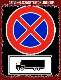 Vägmärken : | Den visade skylten förbjuder parkering för de angivna fordonen