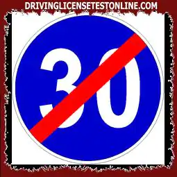 Показаният знак | забранява шофирането със скорост 30 km / h