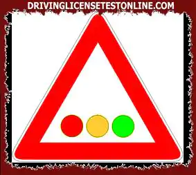 Traffic signs: | The sign shown announces a traffic light system with a horizontal arrangement of the lights