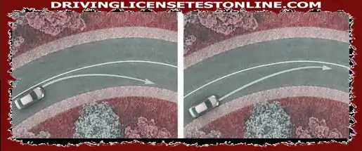 In which picture does the driver make a right turn along the trajectory that provides the...