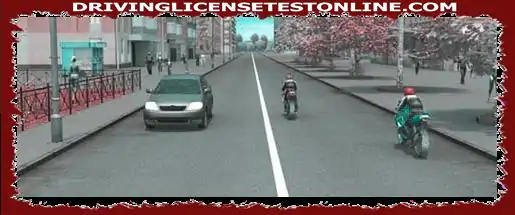 哪个摩托车手在车道上占据了正确的位置?