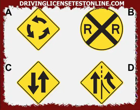Cuál de las siguientes señales representa tráfico de doble sentido?
