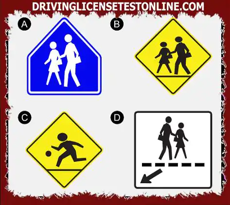 Which of the following is a school zone marker ??