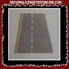 Continuous single yellow strip at the side of roads indicates